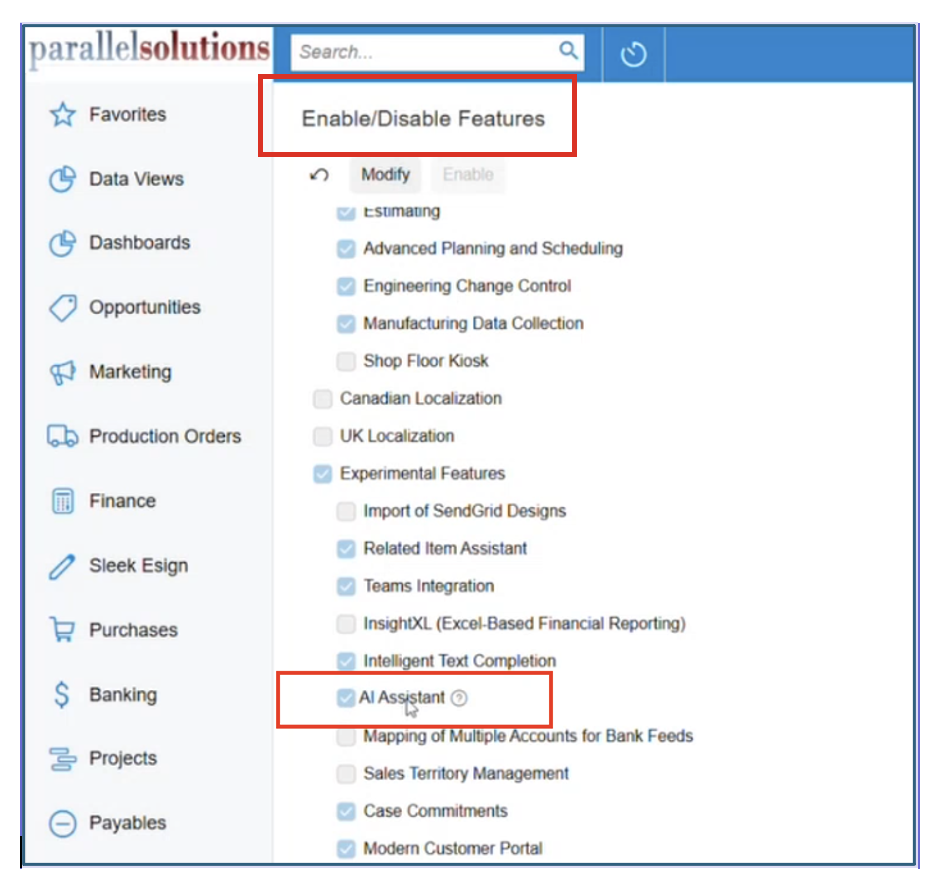 Enable Acumatica AI Assistant